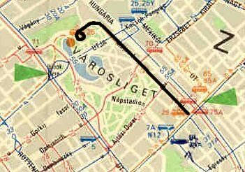 The route in 1969 is marked with a thick black line - Click here to see the original map!