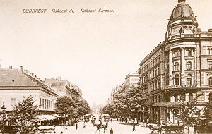 A Rákóczi út az Astoriától a Blaha Lujza tér fele nézve
