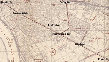 Az Üllői út egy 1914-es térképen