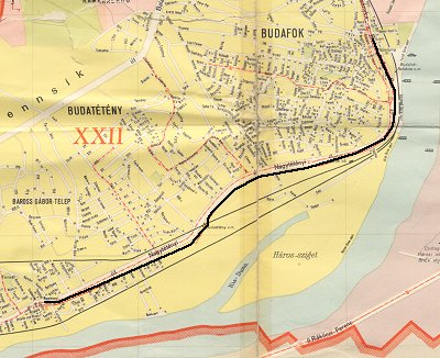 The route (after 1972) is marked with a thick black line.