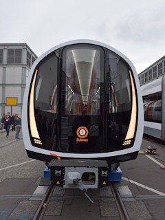 A Glasgow-i metró leend szerelvénye a Stadlertl.